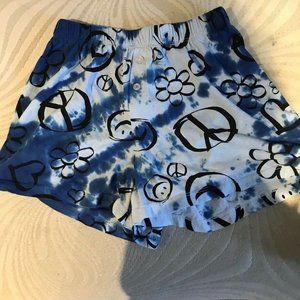 ZINNIAS SMILEY FACE PEACE SIGN BOXER SLEEP SHORTS